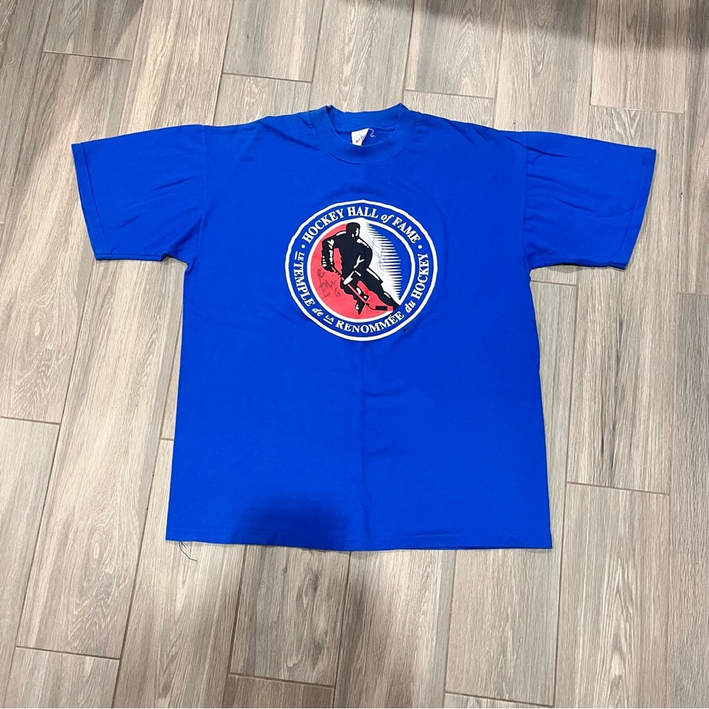 VTG Hockey Hall of Fame Bulletin Athletic Men’s Large Single Stitch T-Shirt